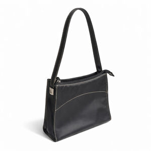 Vintage Lauren Ralph Lauren Black Leather Shoulder Bag Minimalist Y2K Classic